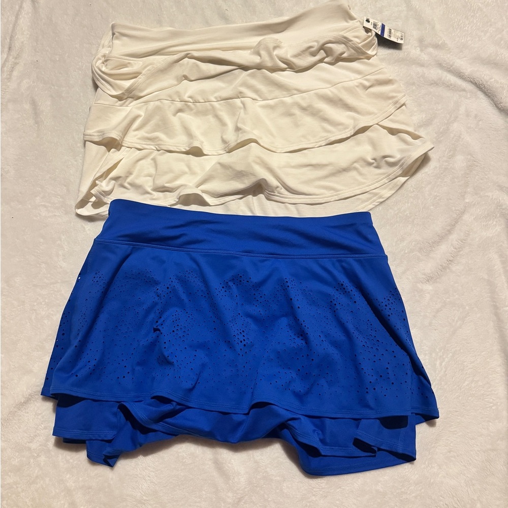 Ideology Blue and Cream Skater Mini Skirt Set